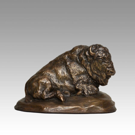 Gallery, Enduring Spirits, $260 CAD, Metal Infused, 8 ¾” L, Edition 60, Wildlife Sculpture of a buffalo, Sculptor Tyler Fauvelle