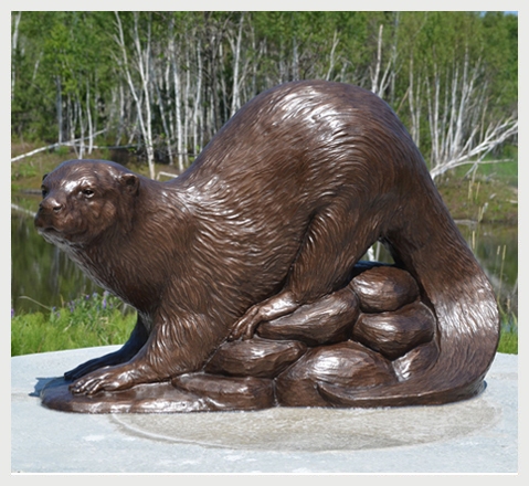 About the work, featuring the Otter Sculpture, Metal Infused (Exterior or Interior Display) example, by Sculptor Tyler Fauvelle