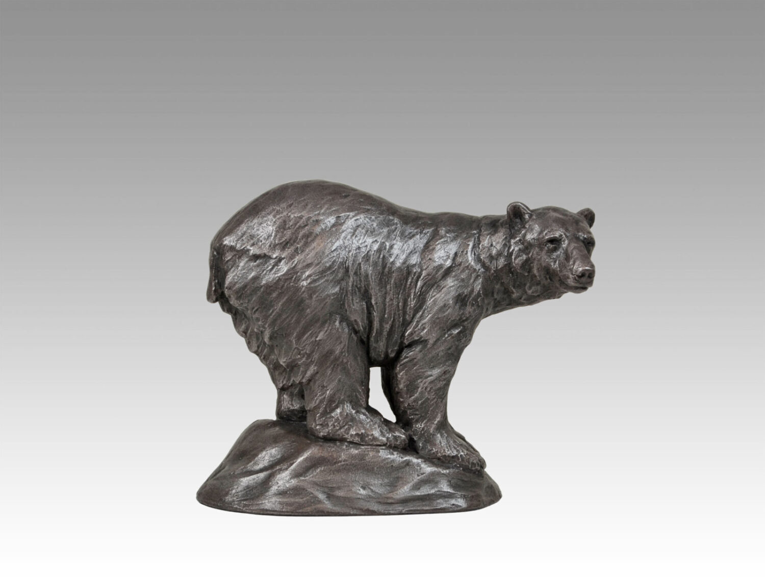 Gallery, Go with the "Floe", $275 CAD, Metal Infused, 8 ¼" L x 7" H, Edition 60, Moonlit Ore Finish, Wildlife Sculpture of a polar bear, Sculptor Tyler Fauvelle