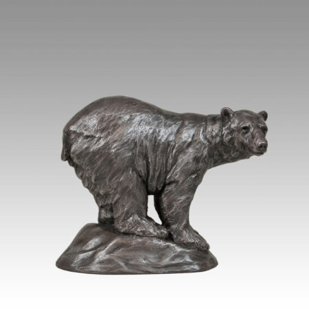 Gallery, Go with the "Floe", $275 CAD, Metal Infused, 8 ¼" L x 7" H, Edition 60, Moonlit Ore Finish, Wildlife Sculpture of a polar bear, Sculptor Tyler Fauvelle