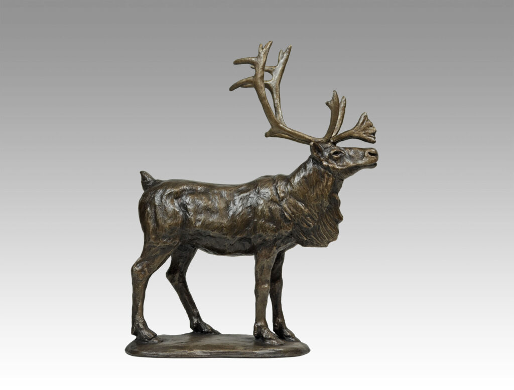 Gallery, Caribou Track, $275 CAD, Metal Infused, 8 ¾” L x 11” H, Edition 35, Wildlife Sculpture of a Caribou, Sculptor Tyler Fauvelle