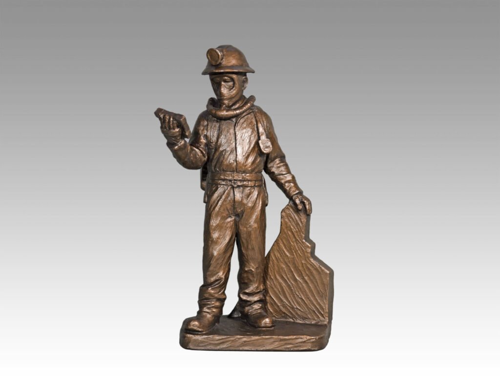 Gallery, Mine Rescue - Draegerman, $280 CAD, Metal Infused, 13 ¾” H, Edition 80, Mining Sculpture of a Draegerman