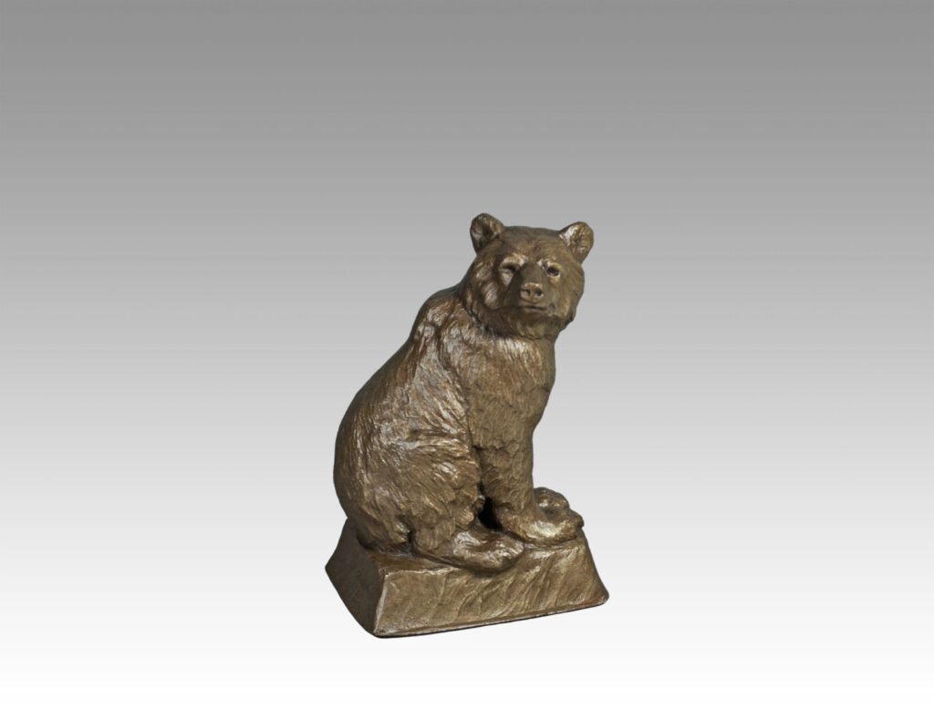 Gallery, Young Bear, $200 CAD, Metal Infused, 7” H, Edition 60, Wildlife Sculpture of a young bear, Sculptor Tyler Fauvelle