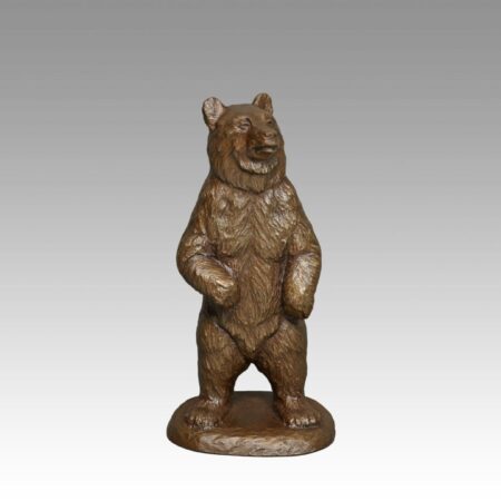 Gallery, Stand Tall, $240 CAD, Metal Infused, 9 ½” H, Edition 60, Wildlife Sculpture of a bear standing, Sculptor Tyler Fauvelle