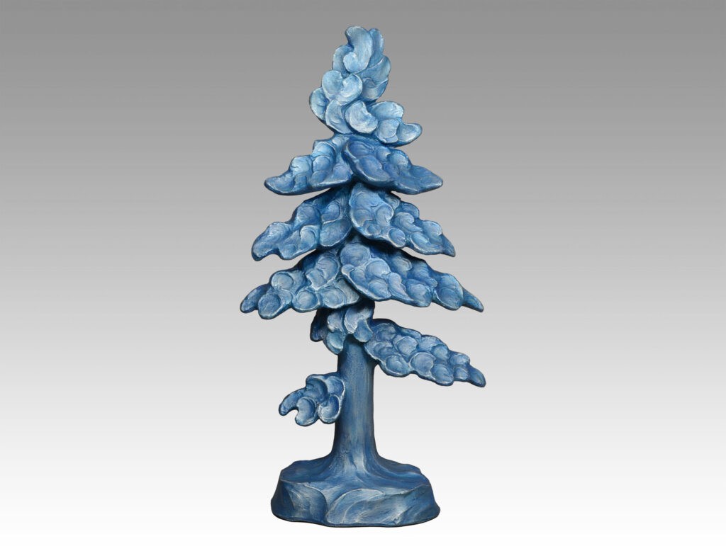 Gallery, In the Clouds, $450 CAD, Metal Infused, 17 ¼” H, Edition 35, Specialty Finish, Sculpture of a tree, Sculptor Tyler Fauvelle