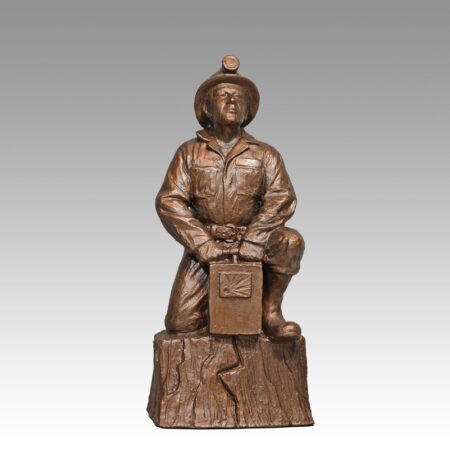 Gallery, Full Blast (Blaster), $325 CAD, Metal Infused, 13 ½” H, Edition 80, Sculpture of a Miner Blasting, Sculptor Tyler Fauvelle