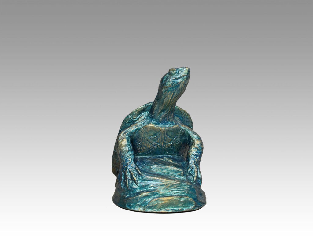 Gallery, The Painted Turtle, $175 CAD, Metal Infused, 6” H, Edition 60, Specialty Finish, Wildlife Sculpture of a Painted Turtle, Sculptor Tyler Fauvelle